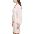 thumbnail image 3 of Vince Camuto Women's Long Sleeve V Neck Stretch Crepe Bodycon Dress Blush Size 0, 3 of 4