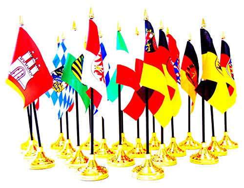 No Bases Set of 20 European Countries 4"x6" Desk Table Stick Flag 