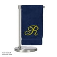 thumbnail image 3 of Monogrammed Bath Towel, Personalized Gift, 27 x 54 inches - Set of 2 - Gold Script Embroidered Towel - 100% Turkish Cotton - Soft Terry Finish - for Bathroom, or Spa - Script R Navy Towels, 3 of 3