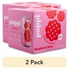 (2 pack) poppi Raspberry Rose Prebiotic Soda, 12 fl oz, 4 Pack Cans
