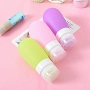 Soft Squeezeable Silicone Pink Geen Purple Travel Size Bottle 2.7oz - Set of 6