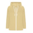 thumbnail image 4 of MELDVDIB Womens Zip-Up Hoodies Fashion Casual Solid Color Oversized Hooded Sweatshirts Fall Winter Long Sleeve Sport Jacket Tops Beige M, 4 of 6