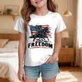 thumbnail image 2 of mgoYE Patriotic Shirts for Girls Boys 4th of July T Shirts American Flag Graphic Tees Tops Short Sleeve Fourth of July Outfits 250th Anniversary USA Polo Shirt(White,9-10 Years), 2 of 5