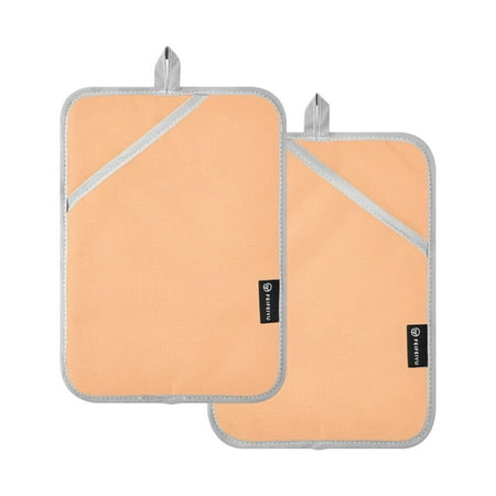 

Oven Mitts 2 Pcs Pot Holders Sets Heat Resistant Hot Pads for Kitchen Cooking Baking 7 x9.8 Light Orange