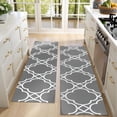 thumbnail image 4 of Kitchen Rugs Sets Of 2,Gray Geometric Pattern Anti Fatigue Kitchen Mat Rugs Non Slip Washable,Decorative Kitchen Floor Mats for Kitchen,Sink,Laundry,17"X47", 4 of 5