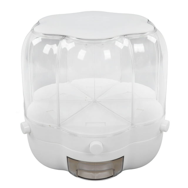 Cereal Box, Rice Dispenser Smart Storage 6 Compartments For Food White 6.5kg / 14.33lb