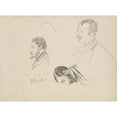 thumbnail image 3 of Edgar Degas 24x19 Black Modern Framed Museum Art Print Titled - Sketches of Men in Profile (1877), 3 of 5