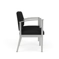 thumbnail image 2 of Amherst Steel Reception Waiting 2 Seat Tandem Seating / Silver Steel / Black, 2 of 3