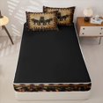 thumbnail image 4 of Metsweet Vintage Dino T-Rex Zipper Twin Comforter Sets with Fitted Sheet and 2 Pillowcases, Rustic Animal Zipper Bedding Set, Brown Black,4-Piece,Black Reversible, 4 of 6