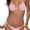 Lightpink, variant on Top-kevin Women Solid Color Two Piece Swimsuit Sexy Swimwear Halter String Triangle Bikini Sets