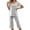 White, variant on Lounge Outfits Sets For Women 2 Piece Printing V-Neck Short Sleeve Shirt And Pants Sets Loungewear Pajamas Capris With Pockets on Clearance