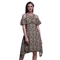 thumbnail image 1 of Bimba Robe Shift Épaules Dénudées Style Chic Imprimé Floral Gris pour Femmes Tunique d'Été - Très Grand, 1 of 6