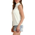 thumbnail image 5 of MODA NOVA Junior's Single Breasted Point Collar Sleeveless Shirt, 5 of 6