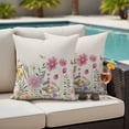 thumbnail image 4 of Outdoor Pillow Covers Pack of 2, Farm Vintage Watercolor Flowers Waterproof Throw Pillowcase Cushion Cases, Country Floral Butterfly Decorative Pillow Cover for Couch Sofa Home Bed Patio, 4 of 9