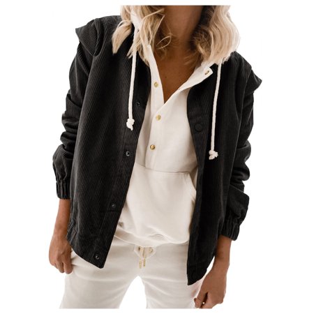 

CAICJ98 Scrub Jackets For Women Wool Coat for Womens Double Peacoat Outwear Black M