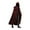 Wine red, variant on Hooded Cloak Unisex Men Women Solid Long Cloak Role Costumes Outwear Retro Medieval Gothic Party Props