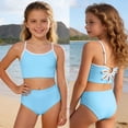 thumbnail image 2 of Shadoumai Girls Two Piece Swimwear Cute Ruffle Tankini With Swim Shorts For Toddler And Youth, 2 of 8