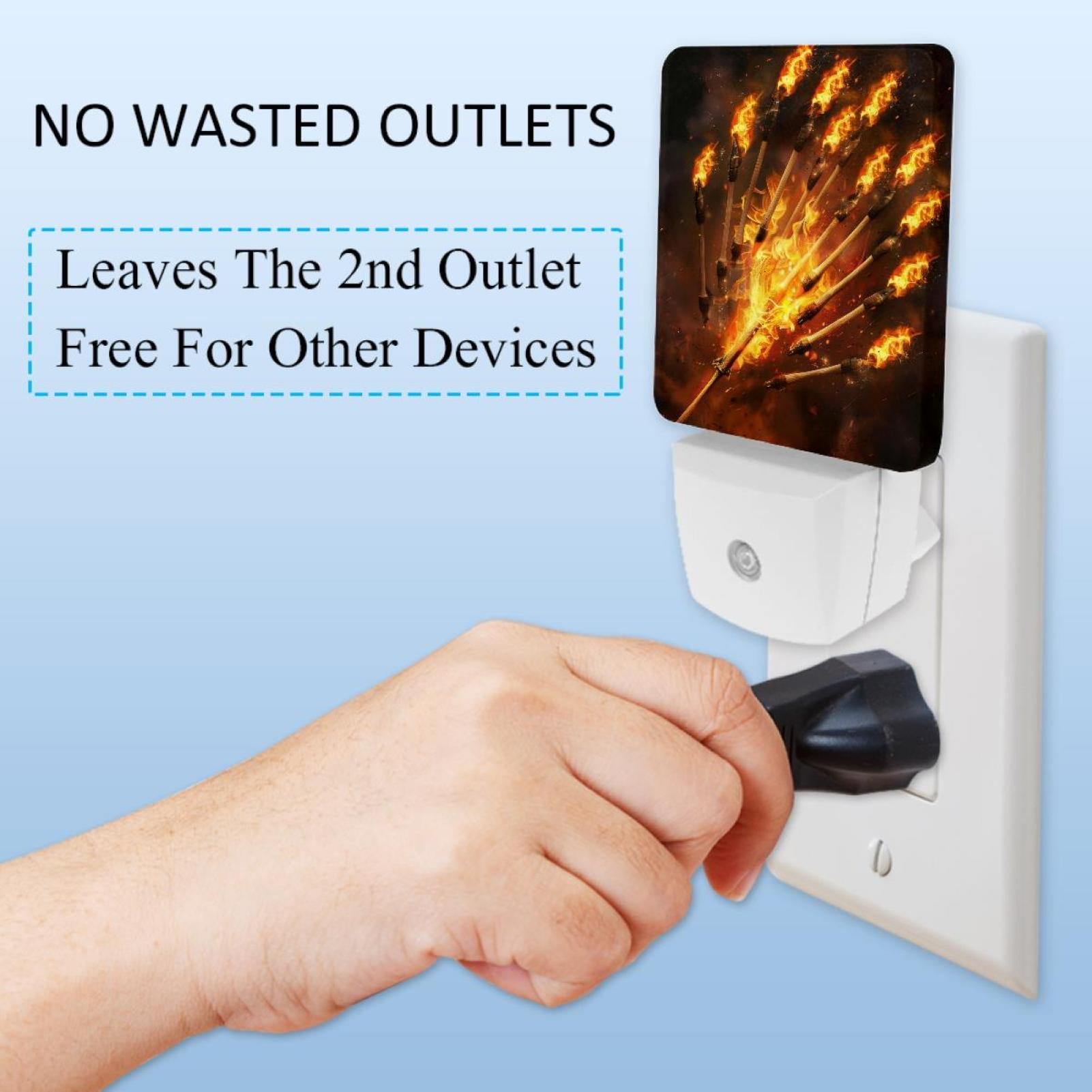 PhooArto Fire and Darts Plug in LED Night Light Auto Sensor Dusk to Dawn Decorative Night for Bedroom, Bathroom, Kitchen, Hallway, Stairs, Baby's Room, Energy Saving
