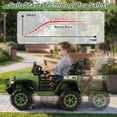 thumbnail image 3 of Farmdex 24V Ride on Toys 2-Seater Ride on Truck, 400W Ride on Cars with Remote Control, Electric Car for Kids w/ Power Display, High/Low Speed, Light Control, Bluetooth, Music, Suspension, Green, 3 of 7