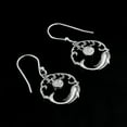 thumbnail image 3 of 0.25 CTW Artisan Crafted Slice Polki Diamond Drop Dolphin Earrings, 925 Sterling Silver Platinum Plated, 3 of 4