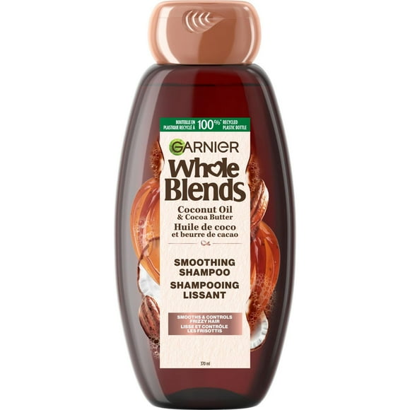 Garnier Whole Blends Coconut Oil & Cocoa Butter Smoothing Shampoo for Frizzy Hair, 370 mL