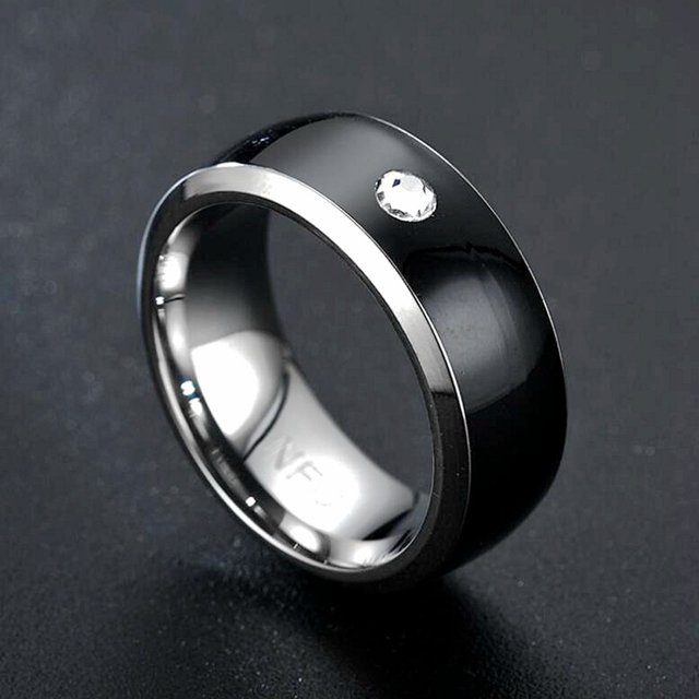 Xihbxyly Anillo Inteligente Nfc, Elegante Accesorio de Acero Inoxidable, Función de Intercambio de Datos Inalámbricos, Diseño Resistente Al Agua, Aplicación de Desbloqueo Móvil, Ideal para Entusiasta