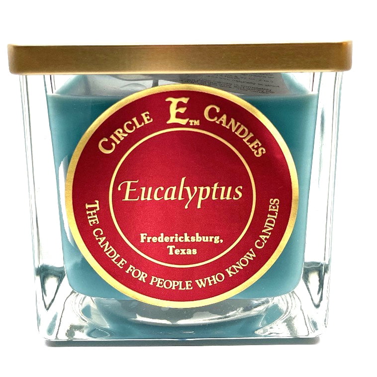 Circle E Candles, Eucalyptus Scent, Small Size Jar Candle, 8oz, 1 Wick