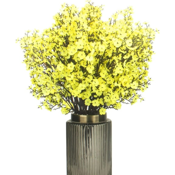 10 Bundle Artificial Babys Breath Flowers Fake Gypsophila Bouquet Faux Silk Floral for Flower Arrangements Kitchen Wedding Home Decor (Blue)