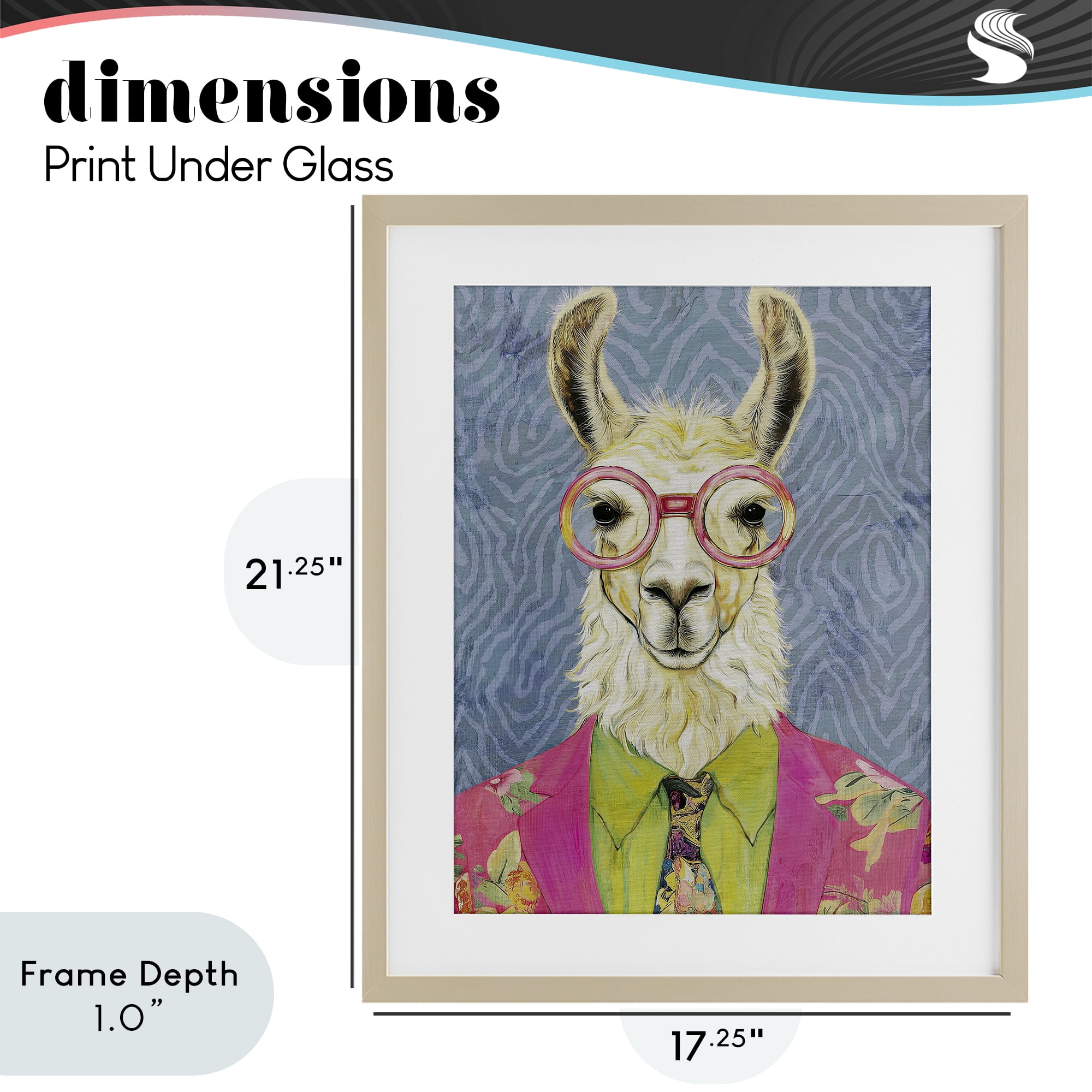 Stupell Industries Bright Gaze Llama Birch Framed Print Under Glass, design by Svetlana Aleynikova