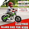 thumbnail image 4 of ICEEIF 24V 300W Kids Electric Bike, Electric Dirt Bike with Flashing LED Lights, 2 Speed Settings, Music Function, for Boys Girls Ages 6+,Green, 4 of 7