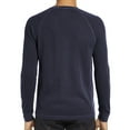 thumbnail image 6 of USNSM Men's Henley Shirt Casual Fashion Waffle Knitted Slim Fit Raglan T-Shirt Crew Neck 3 Buttons Long Sleeve Pullover Dark Blue M, 6 of 9