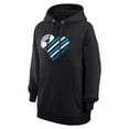 thumbnail image 2 of Women's G-III 4Her by Carl Banks  Black Carolina Panthers Heart Graphic Fleece Pullover Hoodie, 2 of 5