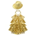thumbnail image 3 of Alvivi Jazz Dance Dress for Kids Girls Sequin Tap Latin Dance Leotard Performance Costume and Hat Gold 10, 3 of 5