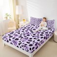 thumbnail image 3 of Manfei Purple Bow Bed Sheets,Cheetah Animal Print Full Size Sheets,4pcs,1 Flat Sheet,1 Fitted Sheet and 2 Pillowcases, 3 of 6