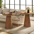 thumbnail image 7 of 19" Solid Wood Small End Table Set of 2, Farmhouse Round Pedestal Side Table, 7 of 7