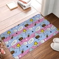 thumbnail image 5 of Xecao Bees And Daisies Striped print Flannel Mat: Non-slip, 16x24in. Ideal for kitchen, bedroom, bath & living room., 5 of 9