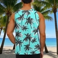 thumbnail image 6 of Taqqpue Men's Floral Tank Tops Crew Neck Sleeveless Tees Quick Dry All Over Print Casual Sport T-Shirts Hawaii Beach Vacation, 6 of 6
