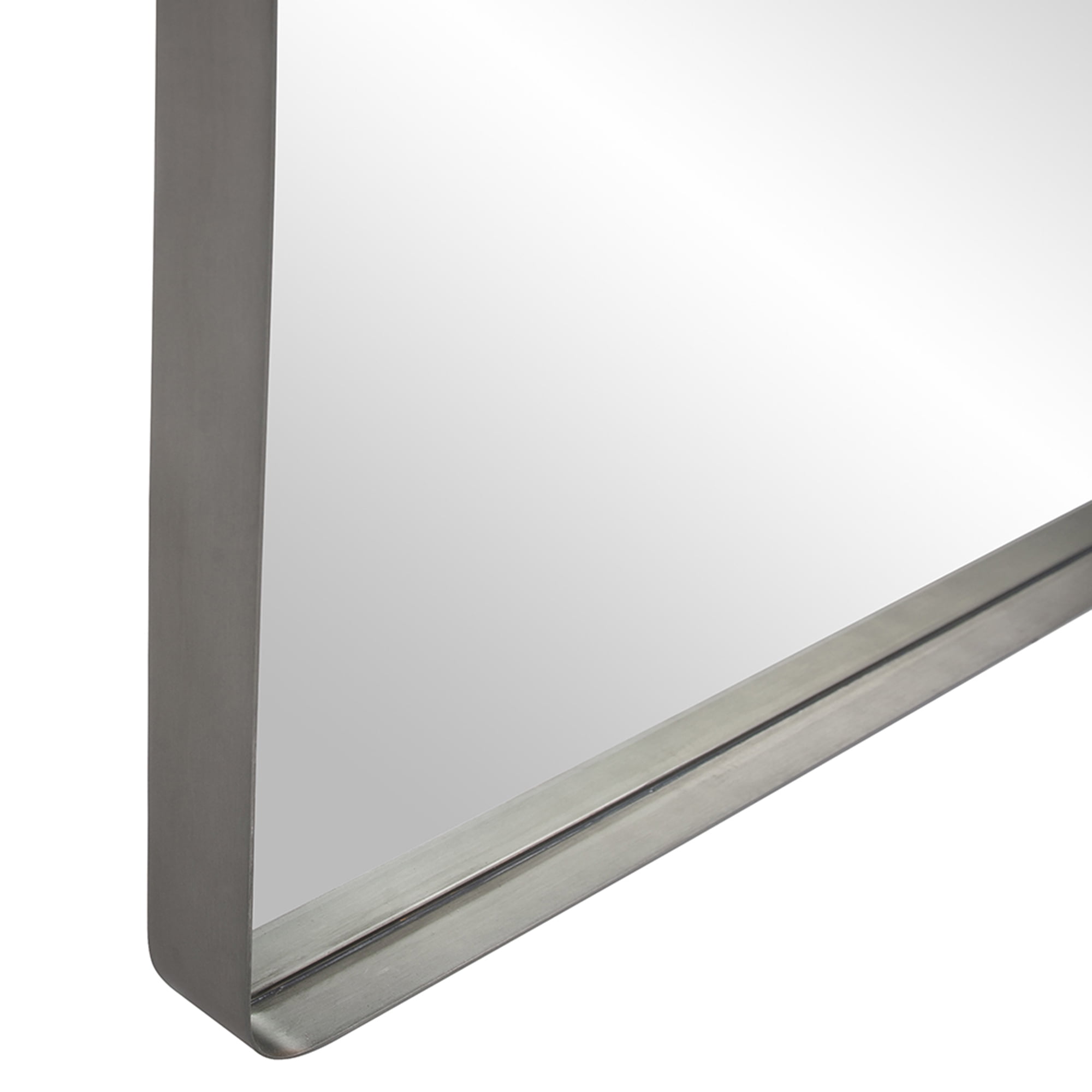 Tyler Dillon Rectangular Silver Metal Framed Steele Wall Mirror - 40" H x 30" W x 2" D