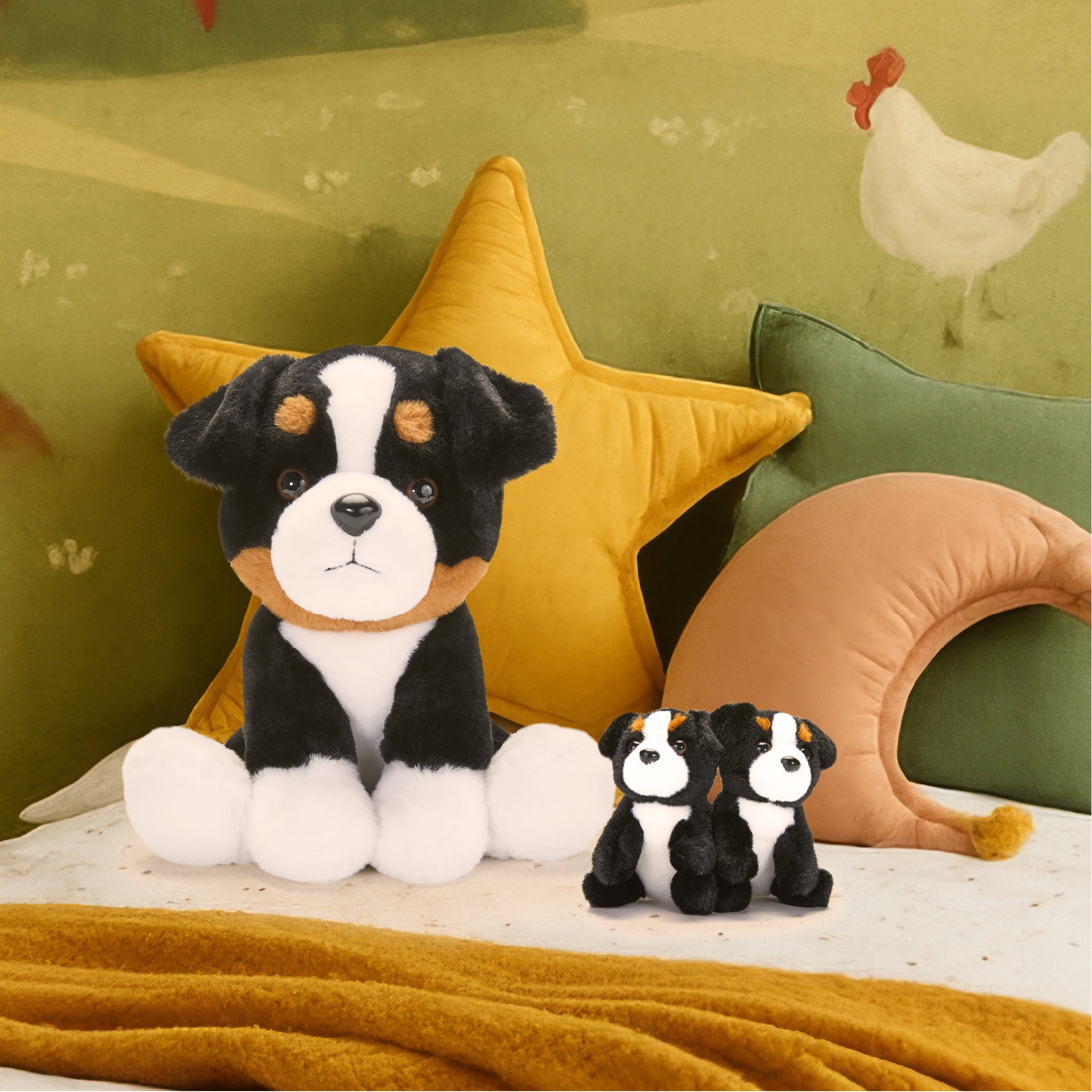 Hugs & Cuddles™ Fluffy Fam 10” Bernese Dog Mommy & Babies Plush Set