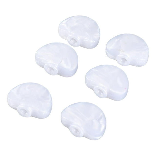 6 Pcs Bouton de Tête de Machine à Guitare Demi-Rond Pointe de Peg de Réglage en Plastique Universel Remplacement de Bouton de Réglage de Guitare Électrique