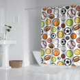thumbnail image 2 of Baseball Football Pattern Shower Curtain 72"x72" ,Bathroom Decorative Shower Curtains Set with 12 Hooks,Modern Waterproof Washable Shower Curtain, 2 of 6