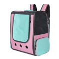 thumbnail image 1 of Mochila para gatos, elegante, linda, ligera, portátil, de viaje, de malla, transpirable, para gatos, gatitos, cachorros, cortina de tela rosa, 1 of 5