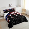 thumbnail image 4 of American Flag Bedding Comforter Sets Military Officer and Soldiers Saluting Print Bedding Stars and Stripes Comforter Set Twin for Boys Youth Teenagers Veteran, 1 Comforter + 1 Pillowcase, 4 of 5