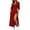 Red, variant on Ayolanni 3/4 Sleeve Dresses for Women Polka Dots Puff Sleeve Knee Length V-Neck Long A-Line Dress Party Flowy High Slit Elegant Wrap Sundress Black L