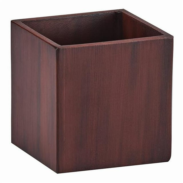 Cal Mil 4004-4 Carré Condiment Brun Foncé et Porte-Couverts - 4 x 4 x 4 Po.
