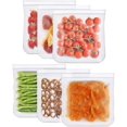 thumbnail image 1 of Sacs de Congélation Réutilisables Sans BPA, Sacs Hermétiques Étanches pour Mariner la Viande et Stocker les Collations, Sacs Étanches en PEVA de Qualité Alimentaire (Lot de 6), 1 of 7