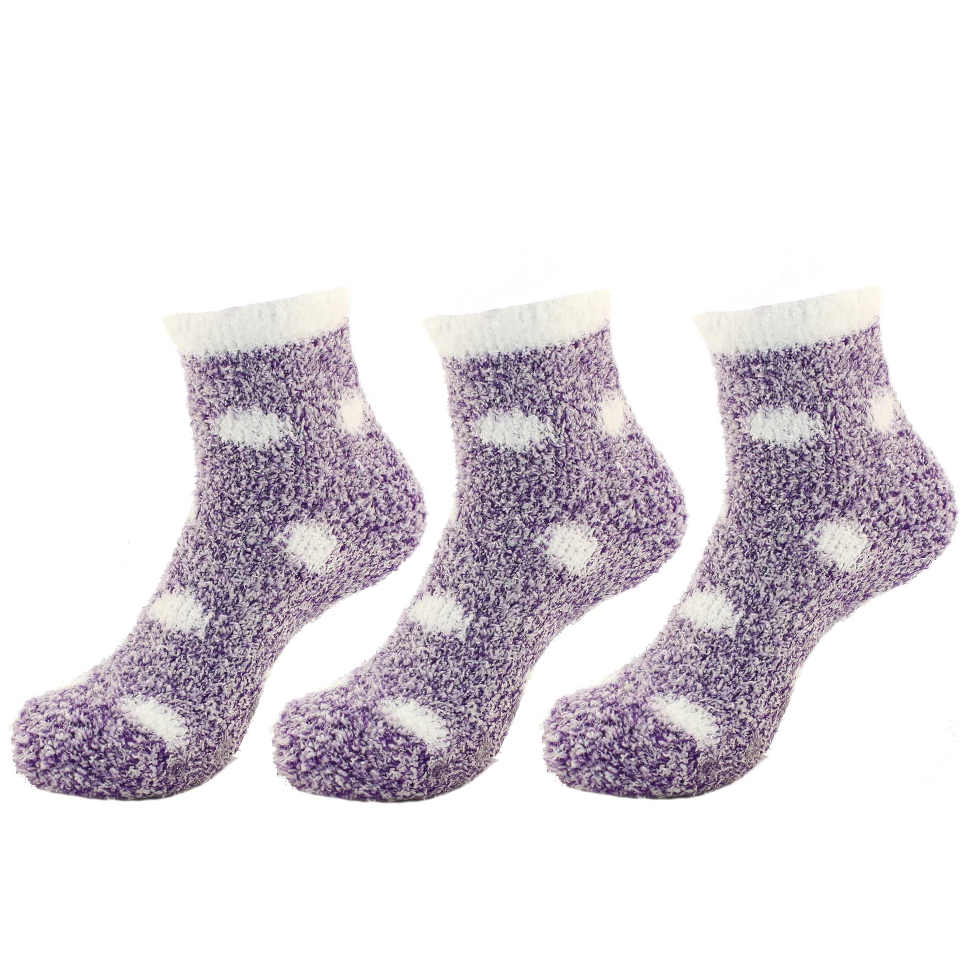 BambooMN Women's Extra Large Polka Dot Cute Warm Cozy Fuzzy AntiSlip
