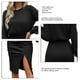 thumbnail image 4 of Vestido ajustado de cintura de color sólido, vestido ajustado de cintura de color sólido para mujer, vestido ajustado de cintura con abertura lateral, vestido de color sólido de uso conveniente, 4 of 5