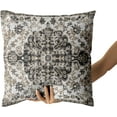 thumbnail image 2 of Black White Grey Ethnic Boho Throw Pillow Covers 20x20 Inch Bohemian Carpet Vintage Gray Floral Decorative Pillows Pillow Cases Farmhouse Accent Home Decor For Bedroom Couch Sofa Porch Set Of 2, 2 of 3