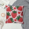 thumbnail image 2 of GOSMITH Decorative Throw Pillow Cover Case,Pink Strawberry Pillow Cases Square Standard Cushion Covers for Outdoor Couch Sofa Bed Car Gift Double Side Design, 2 of 5